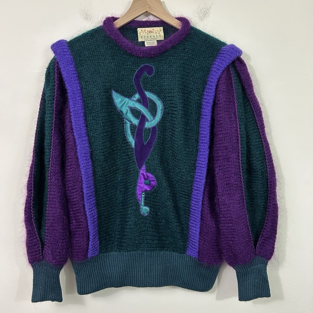 Vintage Blarney Wollen Mills Womens HandLoomed Mohair‎ Wool Sweater No Size Tag